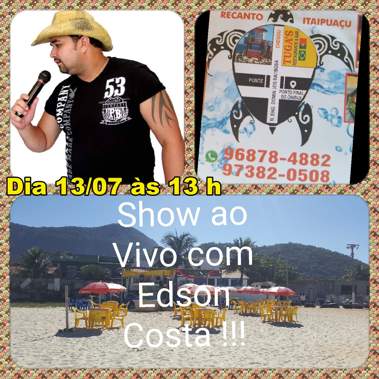 Venha ver Edson Costa no Tuga's Bar