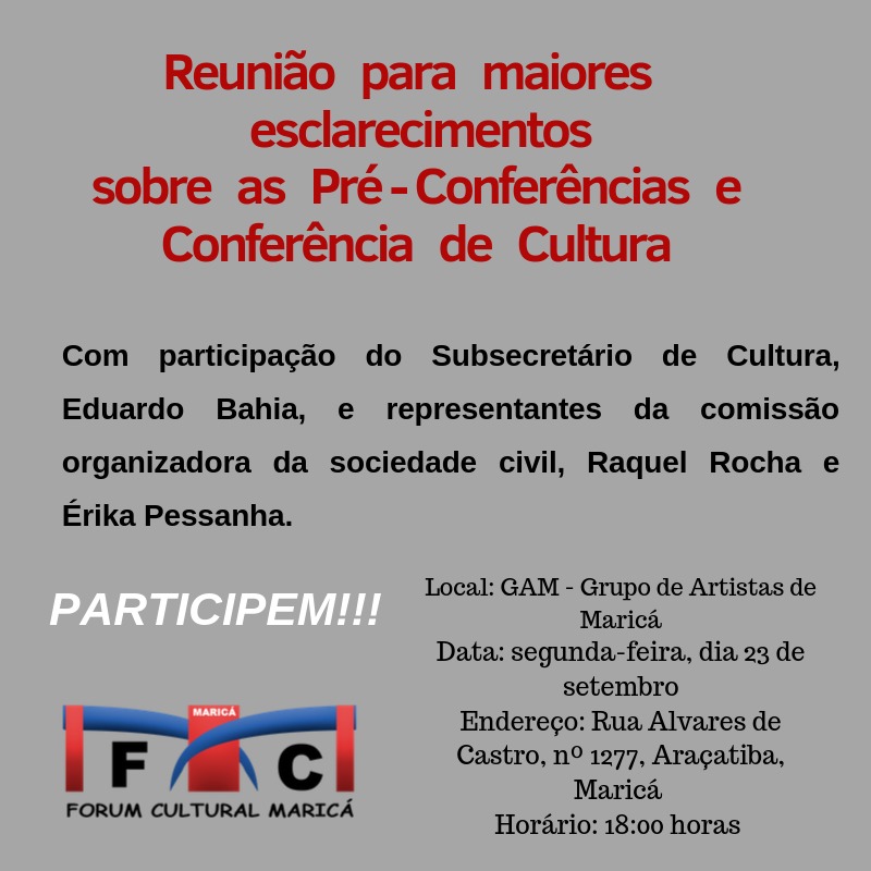 Pres Conferencias de Cultura de Maricá
