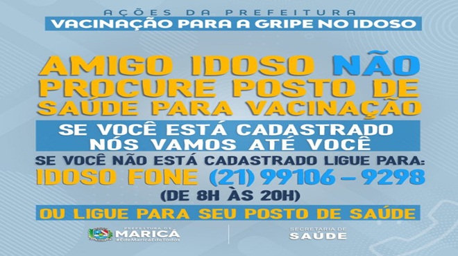 Vacina H1N1-Idoso, atenção! Aguarde em casa a vacina H1N1!