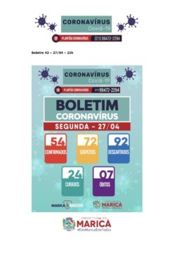 boletim coronavírus de 27/04/2020