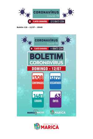 BOLETIM CORONAVÍRUS DE 12/07/2020 - Maricá