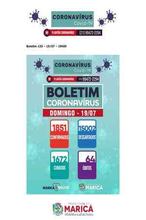 Boletim Coronavírus de 19/07/2020 Maricá