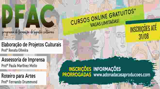 Programa para formação de agentes culturais gratuito e online