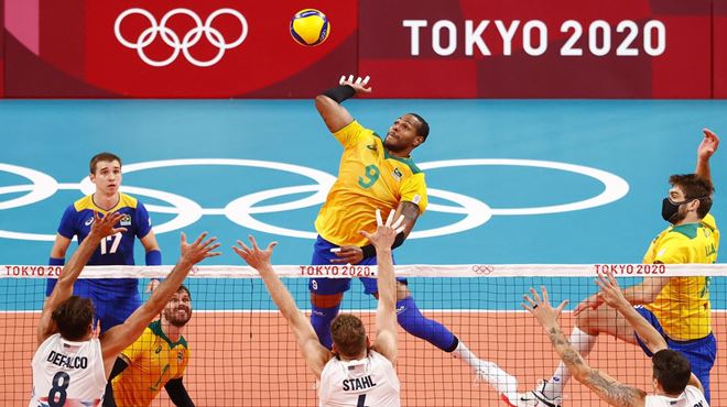 Olimpíada: Brasil bate EUA e se recupera no vôlei masculino