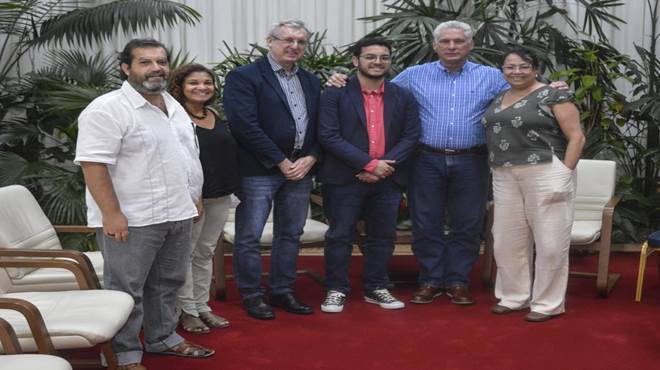 Presidente da República de Cuba, Miguel Diaz-Canel, recebe vice-prefeito de Maricá, Diego Zeidan, em agenda oficial no país