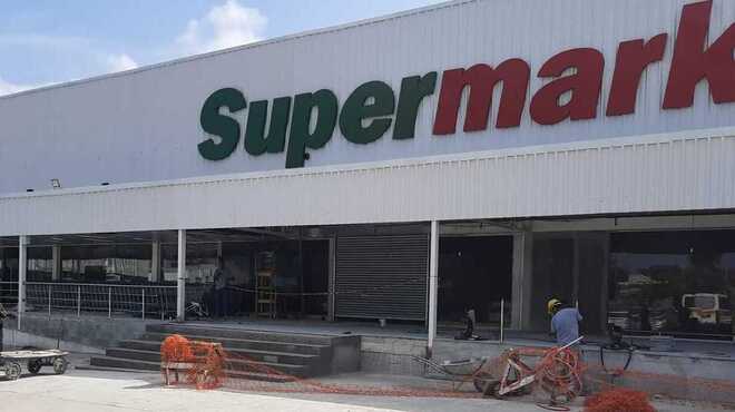 obra de ampliação de supermercado