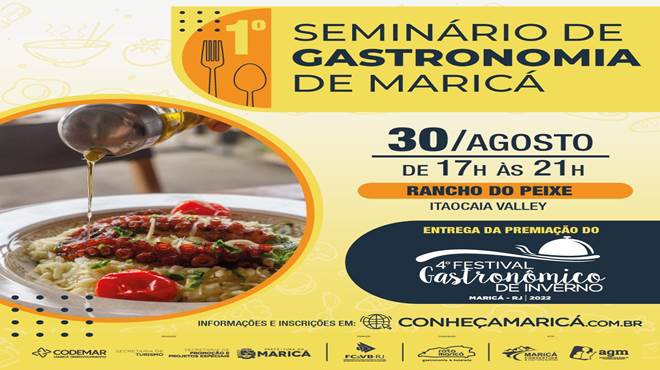 1º Seminário de Gastronomia de Maricá acontece nesta terça-feira (30), em Itaocaia Valley