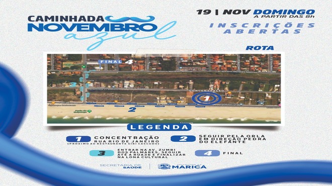 Maricá promove Caminhada do Novembro Azul em Itaipuaçu neste domingo (19/11)
