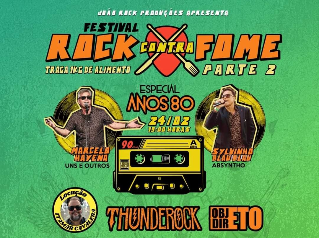 Festival ‘Rock contra fome’ acontece neste sábado (24/02) em Itaipuaçu