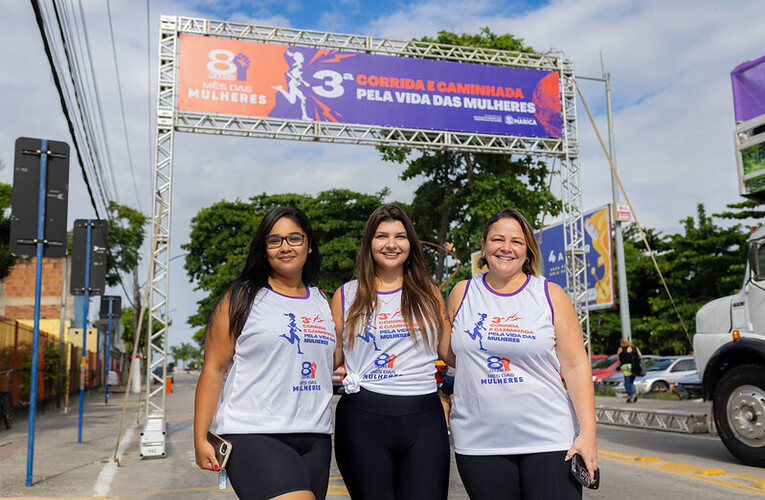 A Prefeitura de Maricá, por meio da Secretaria de Políticas e Defesa dos Direitos da Mulher, promoveu neste domingo (07/04) a 3ª Corrida e Caminhada pela Vida das Mulheres, em Araçatiba.