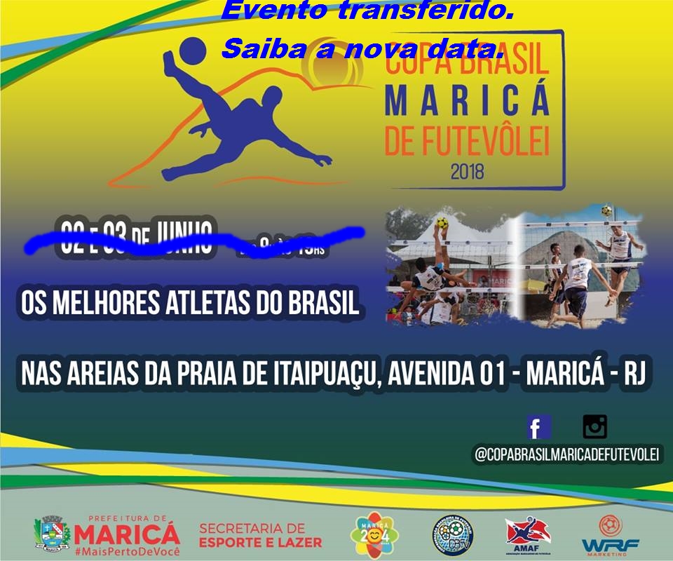 Futevôlei em Itaipuaçu:  Copa Brasil Maricá de Futevôlei 2018 – Divulgada nova data para sua realização