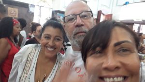 Jorge Teles, sua esposa Rosemary Ribeiro Lamônica, Regina Casé e Suely Gusso