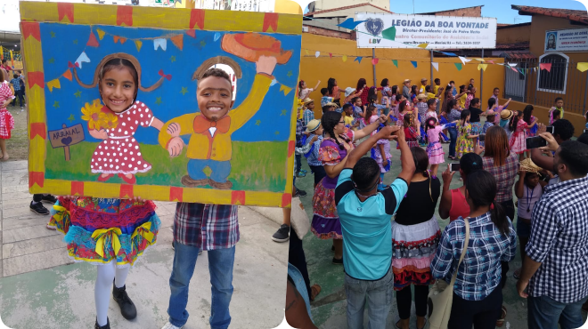 Arraiá da Boa Vontade na LBV leva alegria às famílias