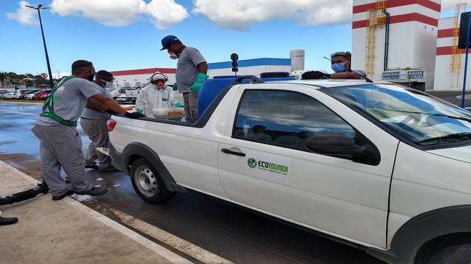 Hospital Che Guevara recebe serviço de desinfecção das áreas externas