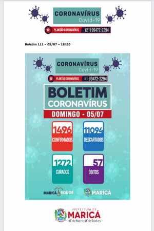 Boletim Coronavírus de 05/07/2020