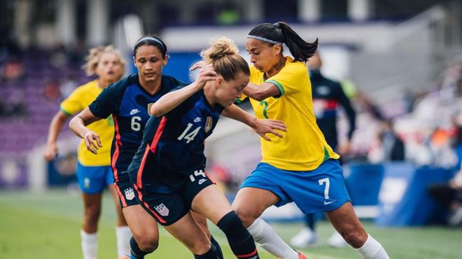 Brasil perde para os Estados Unidos na SheBelieves Cup