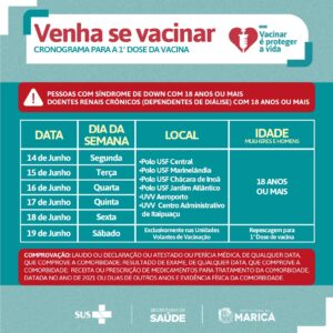 cronograma de vacinação