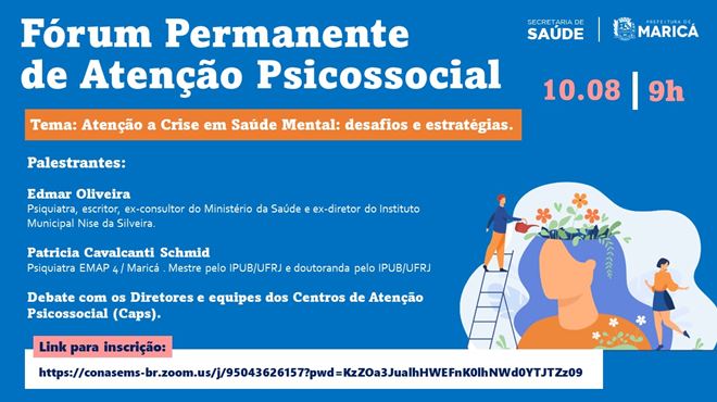 Terceira edição do Fórum Permanente de Atenção Psicossocial acontece nesta terça (10)