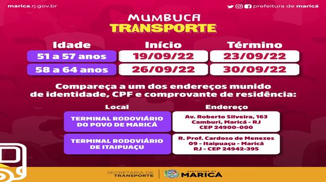 Maricá cadastra população em geral no Mumbuca Transporte
