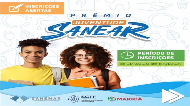 Sanemar realiza inscrições para o Prêmio Juventude Sanear