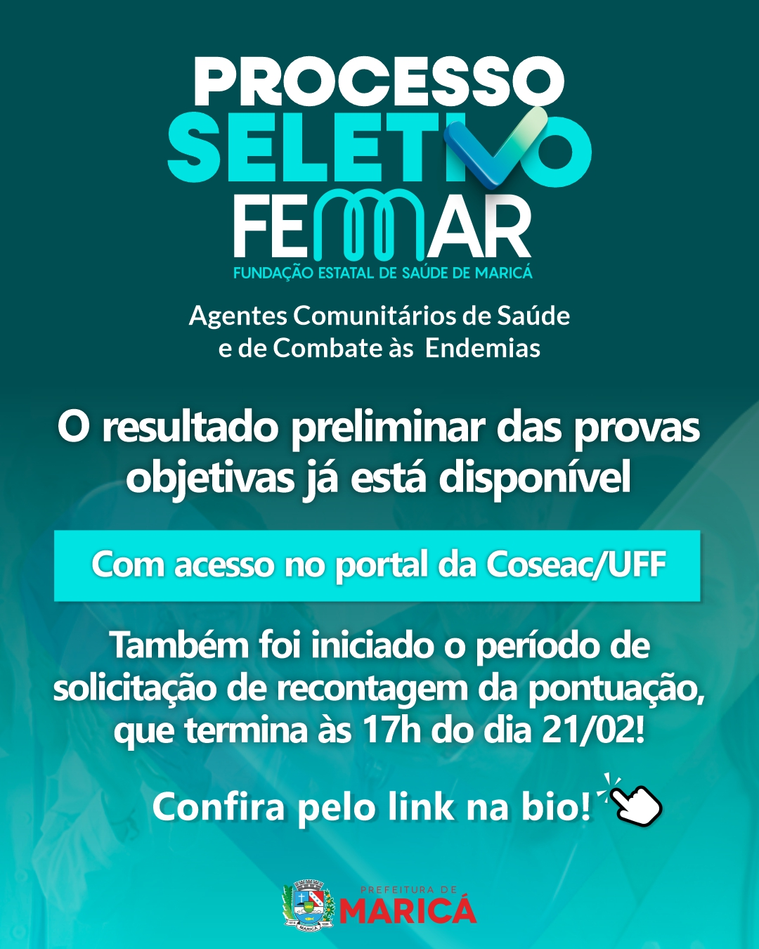 Resultado preliminar das provas do processo seletivo da Femar já está disponível