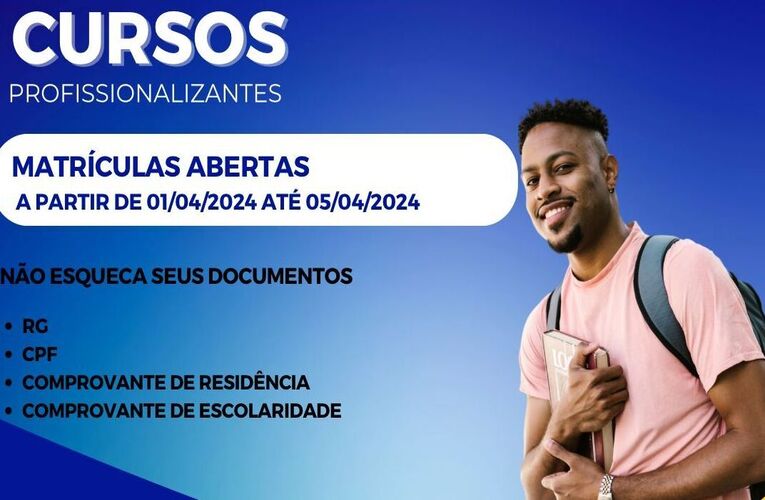 Inscrições abertas para cursos de qualificação profissional até sexta-feira (05/04)