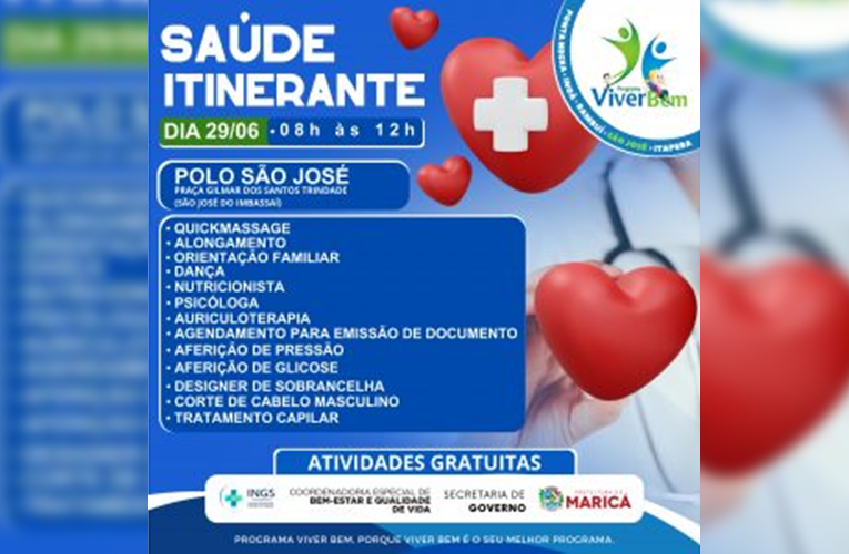 São José recebe Saúde Itinerante neste sábado (29/06)