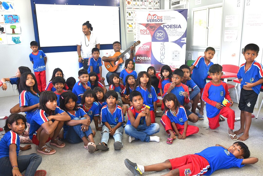 Festival Rio de Versos, Poesia nas Escolas, Maricá, Cultura, Escola Indígena, Ricardo Tupinambá, Ronaldo Valentim, Secretaria de Cultura e das Utopias, Educação