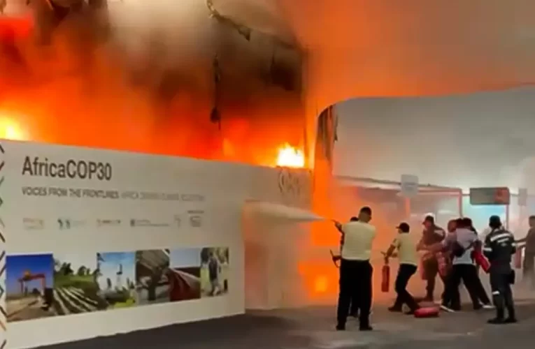 Incêndio atinge pavilhão da COP30 em Belém