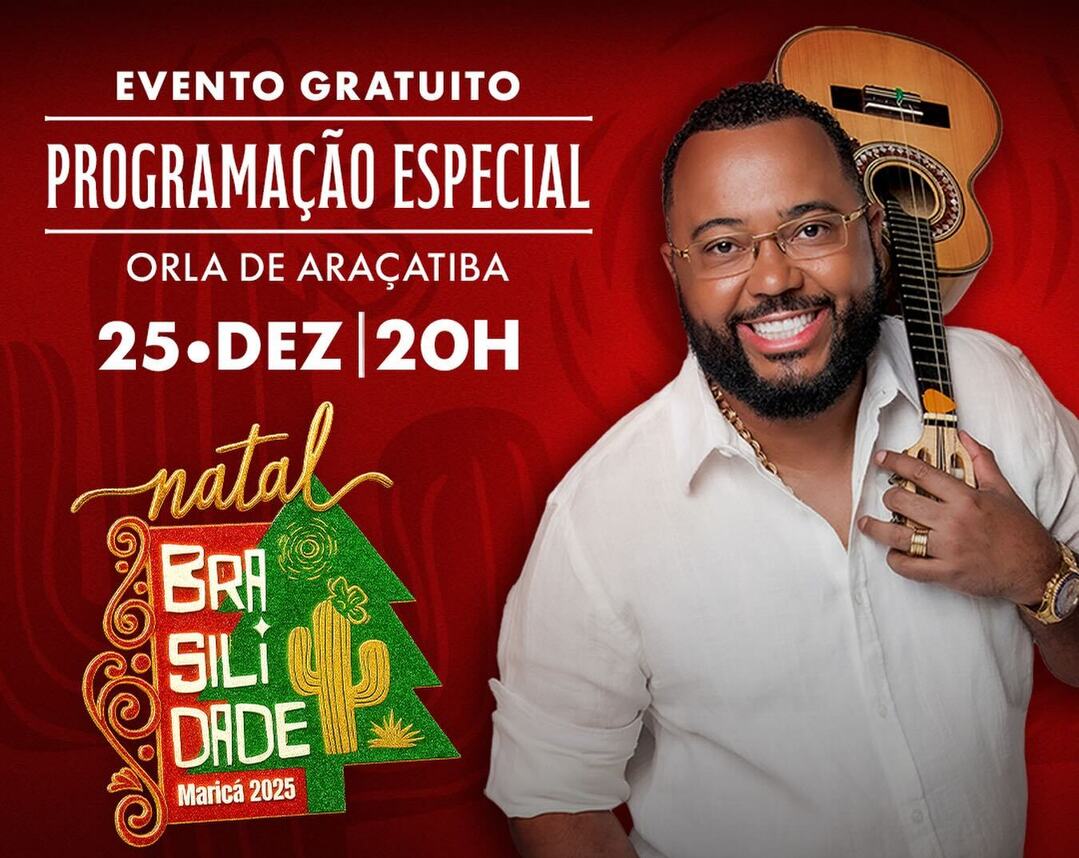 Natal Brasilidade, Dudu Nobre, Natal em Maricá, Araçatiba, Cultura, Samba, Eventos em Maricá, MARÉ, Prefeitura de Maricá