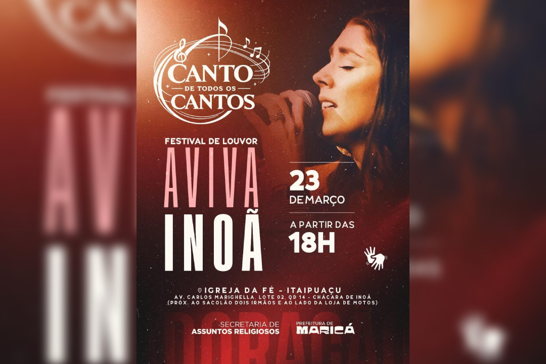 Maricá, festival gospel, Itaipuaçu, Canto de Todos os Cantos, música gospel, Aviva Maricá, cultura religiosa, eventos em Maricá