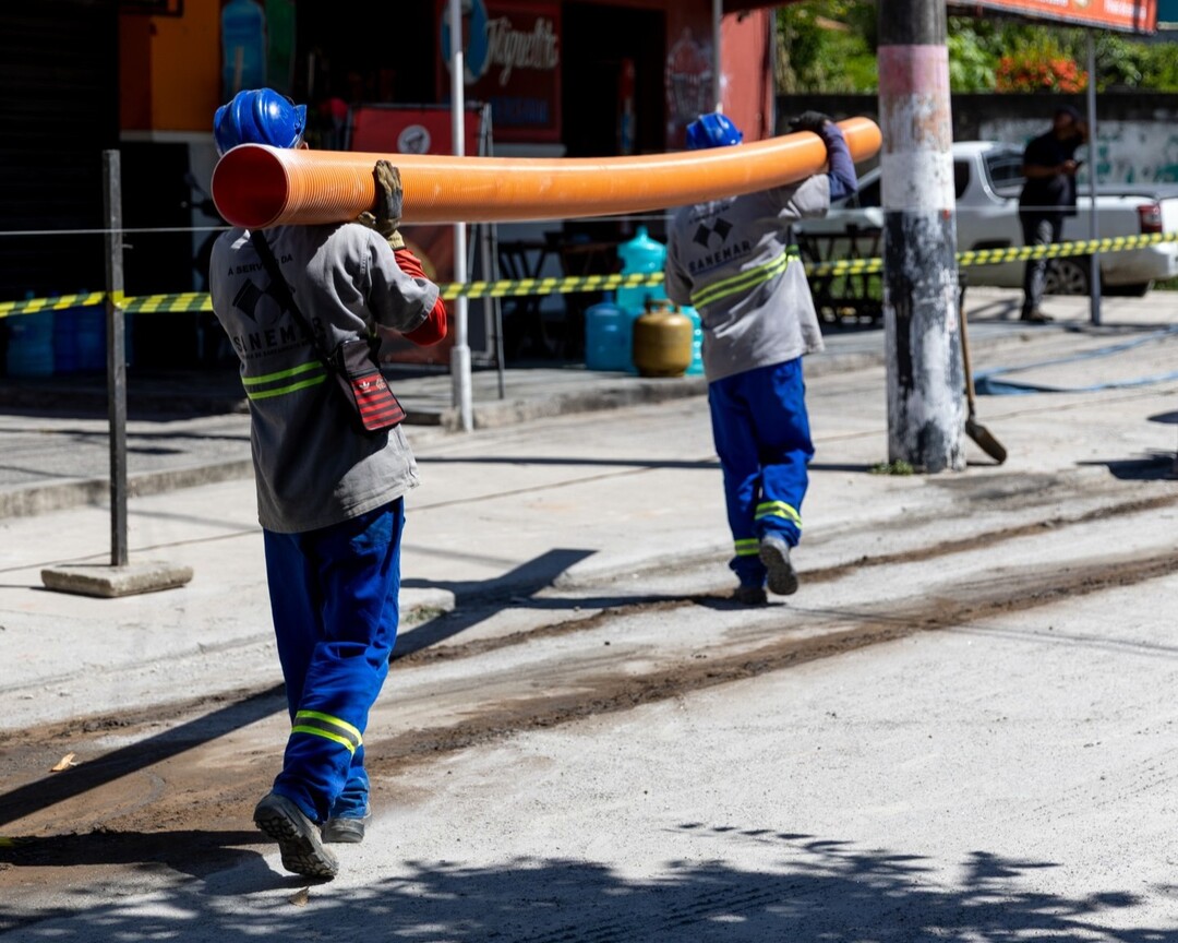 Maricá, rede de esgoto, saneamento básico, Sanemar, esgotamento sanitário, Itaipuaçu, obras em Maricá, infraestrutura
