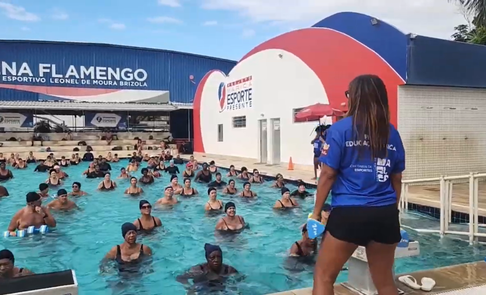 Maricá, hidroginástica, saúde, bem-estar, Maricá Esporte Presente, esportes, qualidade de vida