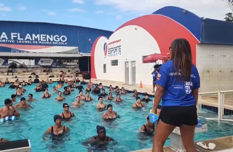 Maricá, hidroginástica, saúde, bem-estar, Maricá Esporte Presente, esportes, qualidade de vida