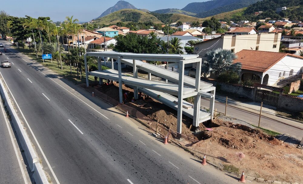 Maricá, RJ-106, passarela, Retiro, Somar, segurança viária, Rodovia Amaral Peixoto, obras, mobilidade urbana, infraestrutura
