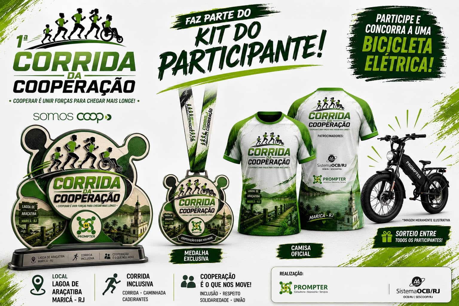 Corrida da Cooperação, Maricá, Araçatiba, corrida 5 km, caminhada 2,5 km, Corrida Kids, esporte, inclusão, PROMPTER-COOP, eventos em Maricá, M1newsTV, M1NewsMaricáNoticias
