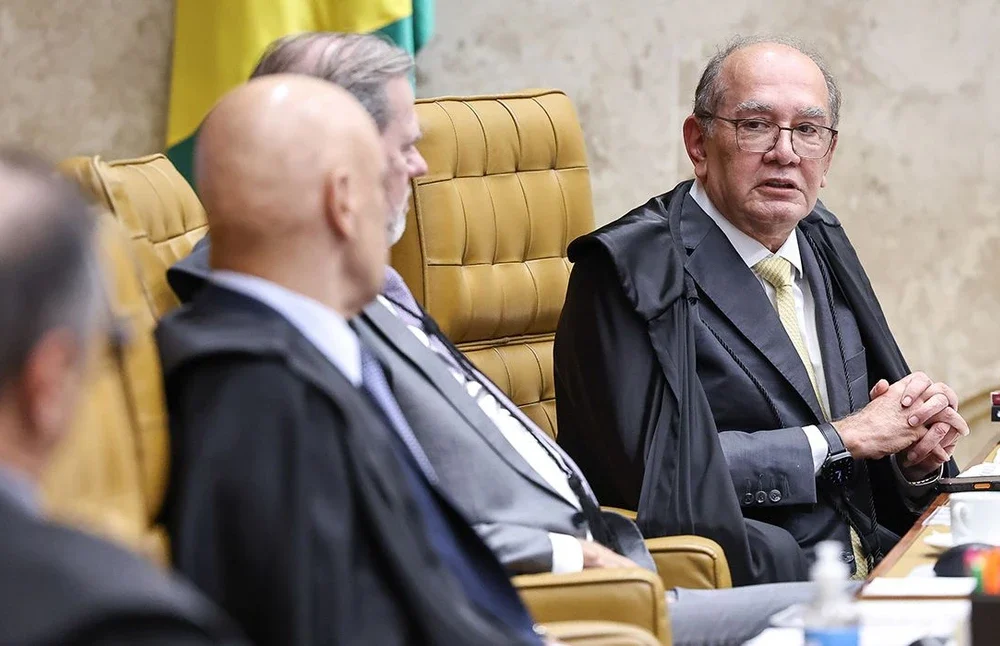 O ministro Gilmar Mendes durante sessão no Plenário do Supremo Tribunal Federal