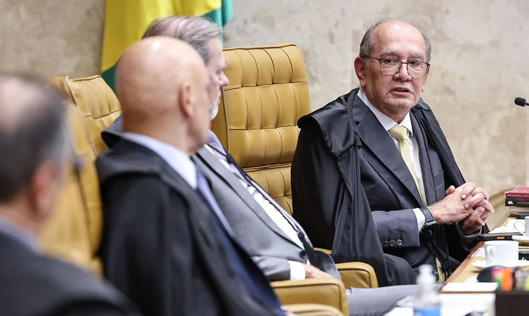 O ministro Gilmar Mendes durante sessão no Plenário do Supremo Tribunal Federal