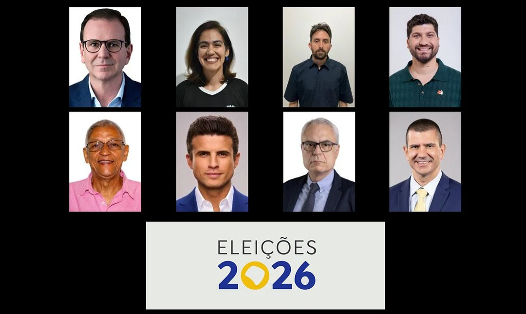 Foto que mostra os nomes e partidos dos nove candidatos à governador do Rio de Janeiro