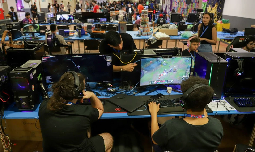 Tela da plataforma GameBrasil exibindo catálogo de jogos eletrônicos produzidos no Brasil