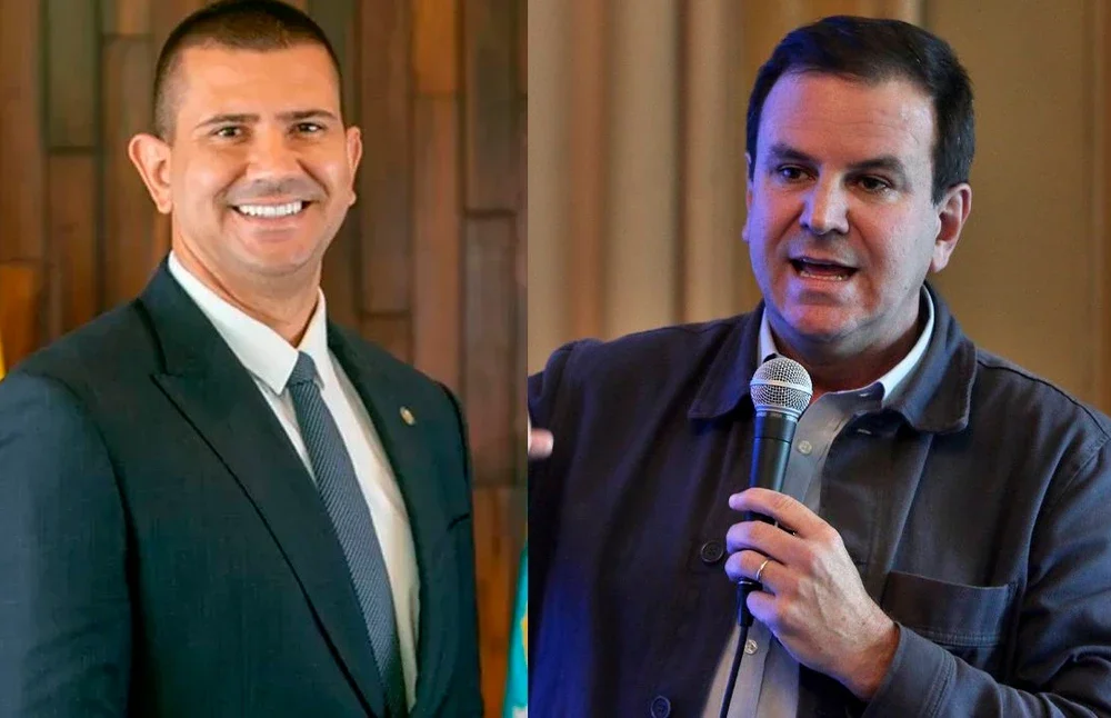 Douglas Ruas e Eduardo Paes em campanha eleitoral para o governo do Rio de Janeiro