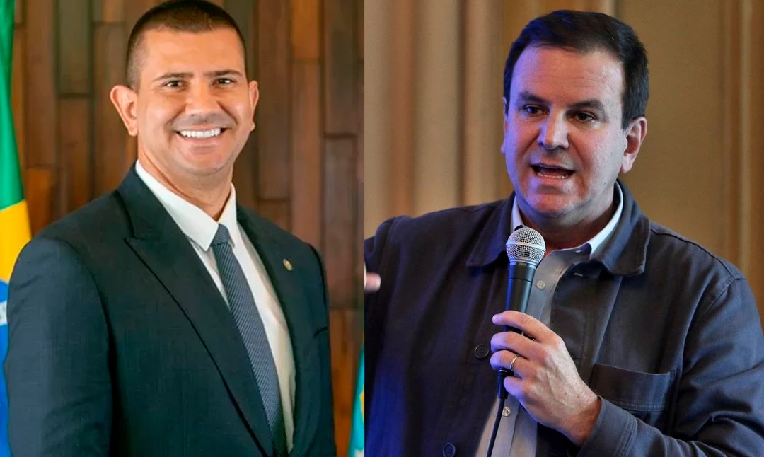 Douglas Ruas e Eduardo Paes em campanha eleitoral para o governo do Rio de Janeiro