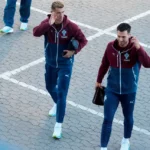 Cristiano Ronaldo saindo da concentração da seleção portuguesa em Copenhague